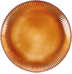 Glazen dessertbord amber 21 cm