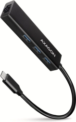 AXAGON HMC-GL3A multi‑poort USB‑C hub 4‑in‑1 met GLAN 5 Gb/s, 20 cm kabel