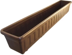 Kunststof bloembak GARDEN 80 cm bruin