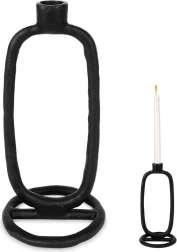 Aluminium kandelaar zwart 24 cm