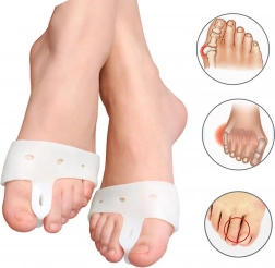 Siliconen bescherming voor hallux valgus met teenseparator – 2 stuks