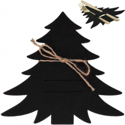 Set van kerstbestekhoesjes in de vorm van een boom, zwart, 4 stuks