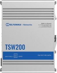 Industriële PoE+ switch TELTONIKA TSW200, 2× SFP, 8× Gigabit Ethernet