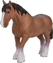 Realistische figurine van een Clydesdale-paard in lichtbruin