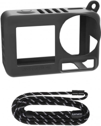 Siliconen hoesje met riem voor OSMO ACTION 5 PRO zwart