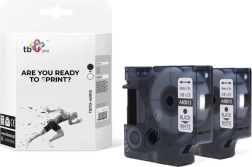 Tape TBTD-40913 voor DYMO, zwart op wit, 9 mm, 2 stuks