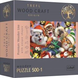 Houten puzzel Kerstkatten 501 stukjes