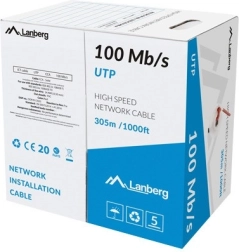 LAN-kabel UTP 100 Mb/s 305 m CCA, rood
