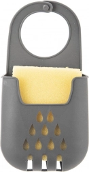 Siliconen hangende sponshouder met afvoer, grijs