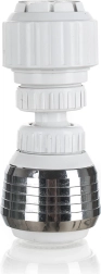 Perlator BRILANZ, tweestanden, waterbesparend, draaibare koppeling met reductie, wit/chroom