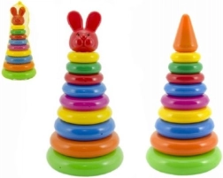 Stapelbare piramide met ringen voor kinderen, kunststof 28 cm