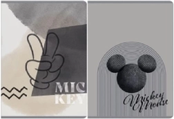 Schrift A5 80 bladen geruit Mickey Mix kleuren