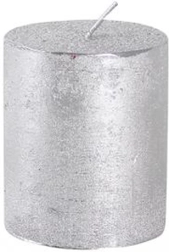 Rustieke kaars PROVENCE zilverkleurig 7 cm