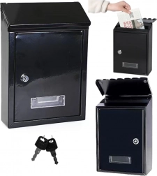 Brievenbus van verzinkt staal, zwart 26,5 × 18,5 × 6,5 cm