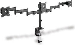 Universele drievoudige monitorstandaard met bureaubevestiging