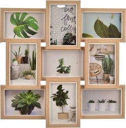 Houten collage-fotolijst voor 9 foto’s 45 × 45 cm bruin