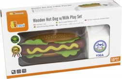 houten set hotdog en melk VIGA