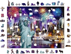 Houten puzzel Nachtelijk New York 2-in-1