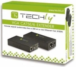 VGA-extender met audiotransmissie via Cat5e/6-kabel tot 300 m