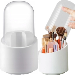 draaibare cosmetica-organizer met kwastenhouder en transparant deksel
