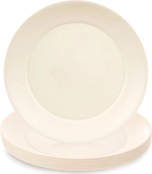 Plastic dessertborden Sandy, crème, 20,5 cm, 6 st.