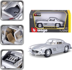 Bburago 1:24 Mercedes Benz 300SL zilver 18-22023