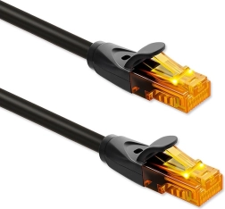 Netwerkkabel UTP CAT6 20 m met RJ45, 1 Gb/s, vergulde contacten, zwart