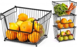 Metalen mand voor fruit en groenten, zwart