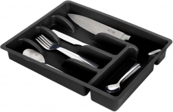 Zwarte besteklade-organizer 36 × 25,5 cm