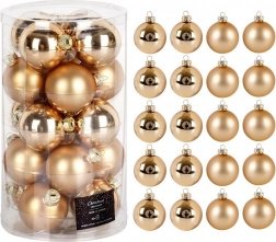 Gouden glazen kerstballen 6 cm, set van 20 stuks