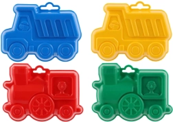 Kunststof zandvormpjes taartjes 13 cm, 4 kleuren