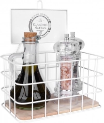 Witte metalen keukenshelf 21 × 12,5 × 24 cm