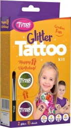 TyToo glinsterende tatoeages Happy Birthday – set sjablonen voor feest