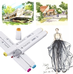 Dubbelzijdige alcoholmarkers TOUCHFIVE PRO 80 stuks.