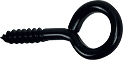 Gesloten oog met schroef 14 × 25 mm, zwart (10 stuks)