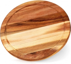 Rond acaciahouten snij- en serveerplank 30 cm