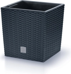 Bloempot Rato Low met inzet 40 × 40 cm antraciet
