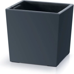 Bloempot Urbi Square Low met inzetstuk 30 cm antraciet