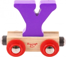 Houten wagon met letter Y BIGJIGS RAIL