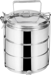 RVS drielaagse draagbare etensdrager 3 × 1,3 l