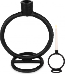 Aluminium kandelaar zwart 19 cm