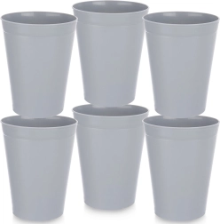 Plastic bekers SANDY grijs 300 ml, 6 st.