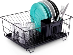 Zwarte afdruiprek voor vaat 40 × 33 × 17 cm