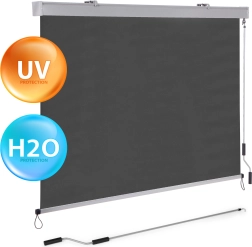 Verticale oprolbare zonwering voor balkon en terras in beige van MultiGarden