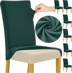 Stoelhoezen 6 stuks flessengroen RUHHY