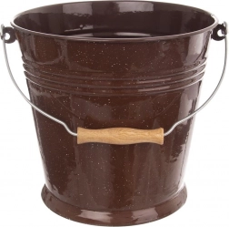 Roestvrij geëmailleerde voedselemmer bruin 10 l