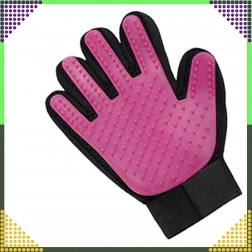 Verzorgings- en massagehandschoen voor honden en katten – roze siliconen