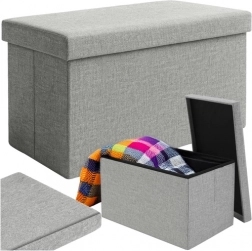 Bank met opslag grijs 60x30x30 cm Ruhhy