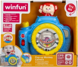 Camera met uitspringend aapje