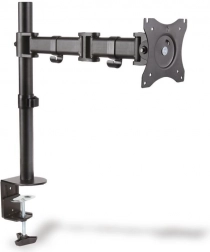 Bureau monitorsteun met arm en klem, 1x tot 27", 8 kg, 360° draaibaar en kantelbaar (pivot)